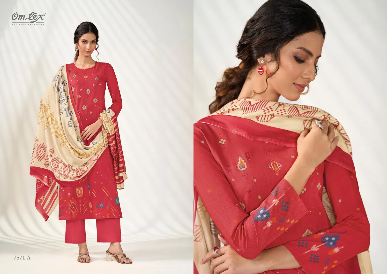 Bold Fashion By Omtex Lawn Cotton Embroidery Dress Material Wholesale Online